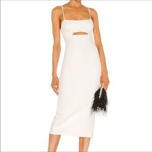 H:ours Enzo Midi Dress in White, Size: XS